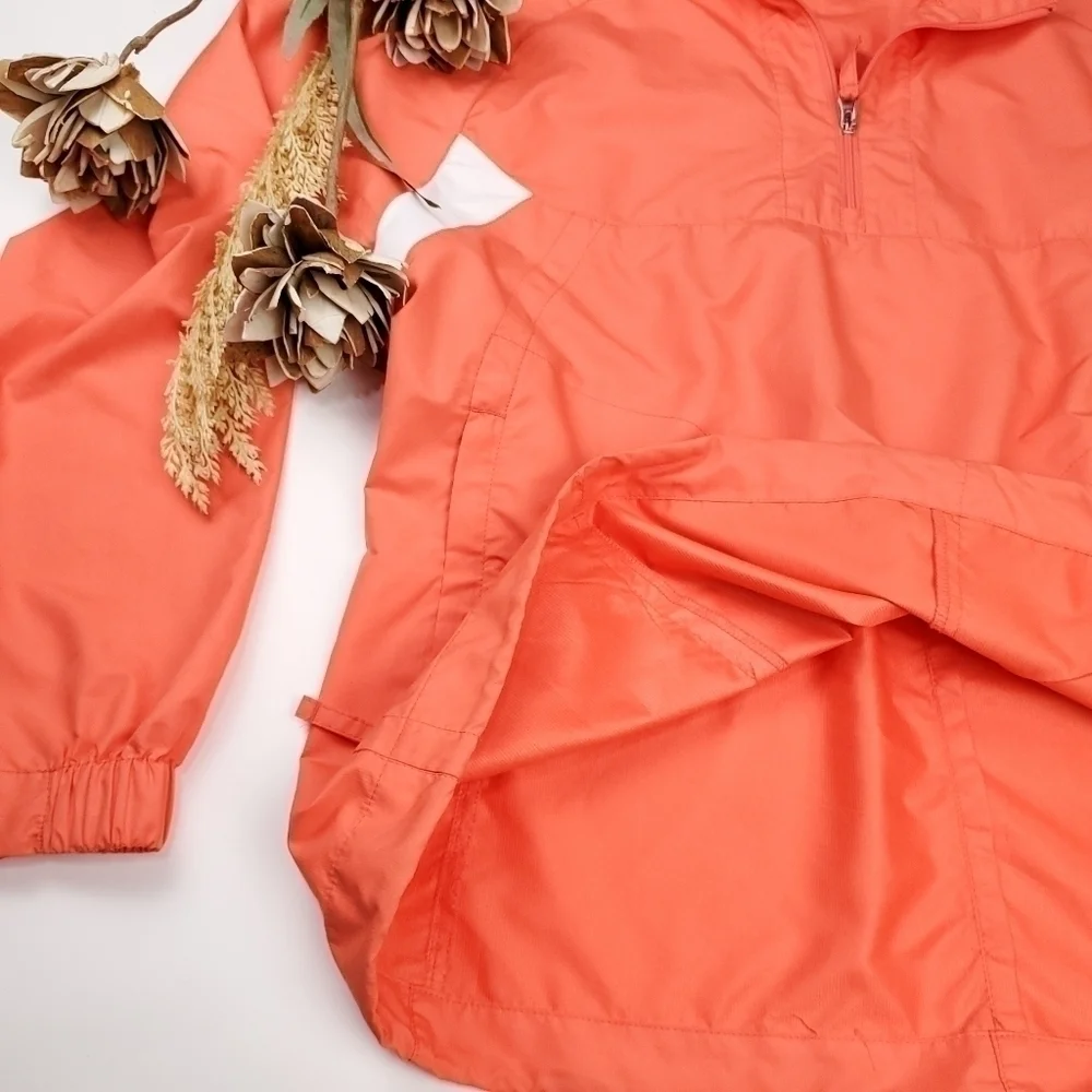 NIKE Golf Orange Wht Light Pullover Windbreaker M